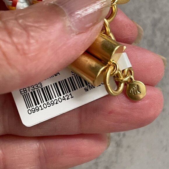 NWT Madewell Pink Lemonade Knotted Rope Cord Colorful Beachy Bracelet 6.75"-8" - Picture 4 of 6